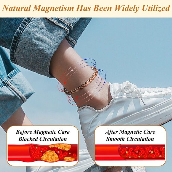 Ultra Strength Magnetic Copper Anklet - Adjustable Fishtail Design for Women - Picture 5 of 9